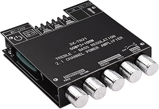 Yaazero 2.1 Channel Subwoofer Power Amplifier Module DIY Kit 50Wx2+100W Treble Bass Volume Control DC 12-24V BT o Amplifier Board Stereo Speaker Digital Amp for o System