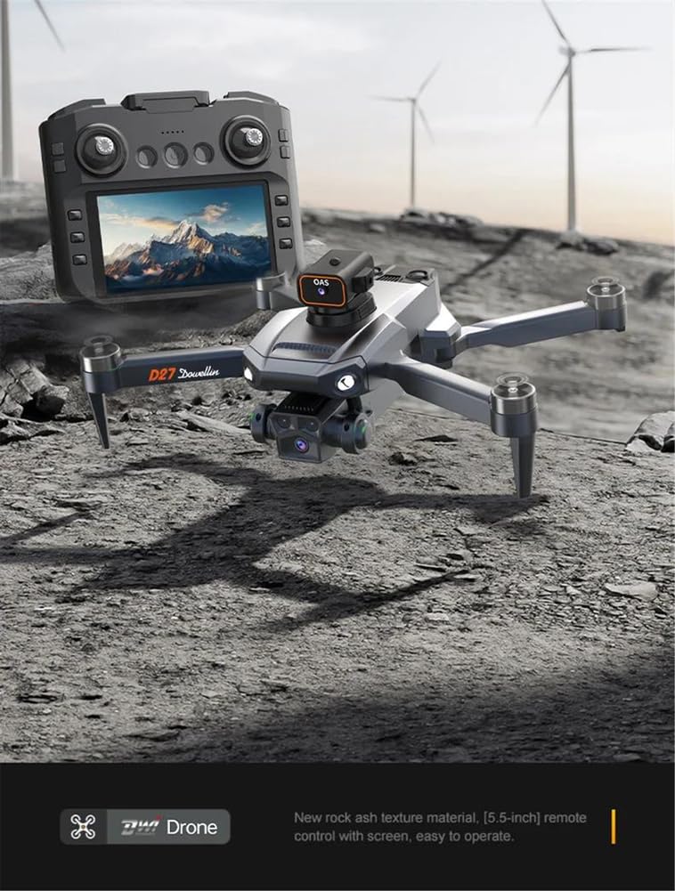 Triple Battery,Drone d27 PRO Max GPS 8k Telecamera HD Professionale 5g WiFi FPV 360° evitamento Ostacoli brushless Grande Schermo rc Quadcopter