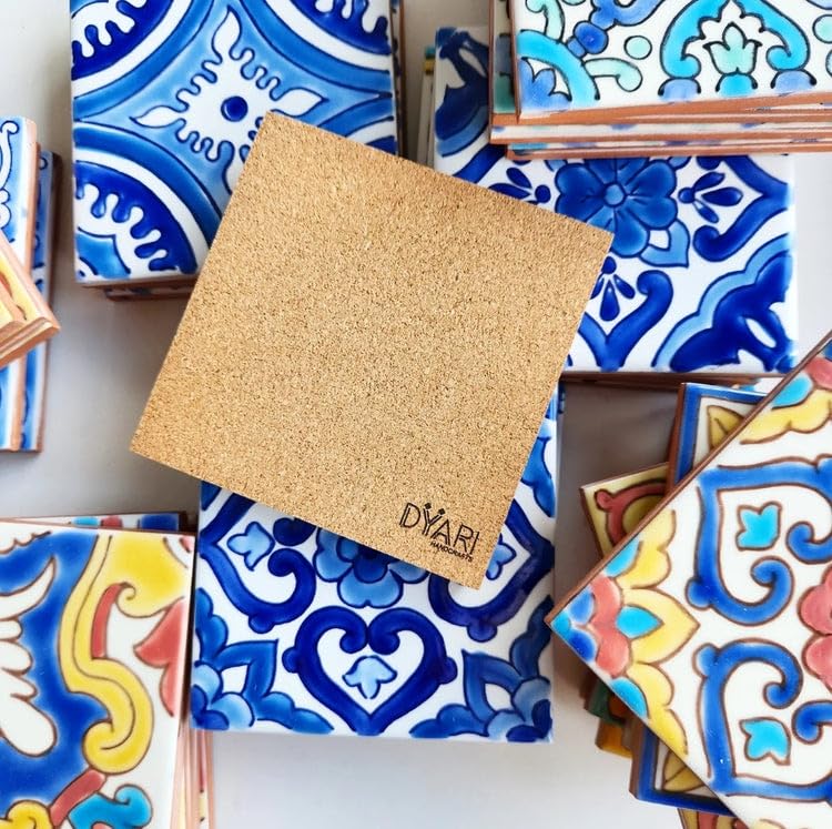 Miniatura 4 de Personalized Hand-Painted Ceramic Tile 4x4 inches Coasters Set - Available in Sets of 4, 6, 8, 12, and 16 - Ideal for Weddings - gifts and Special