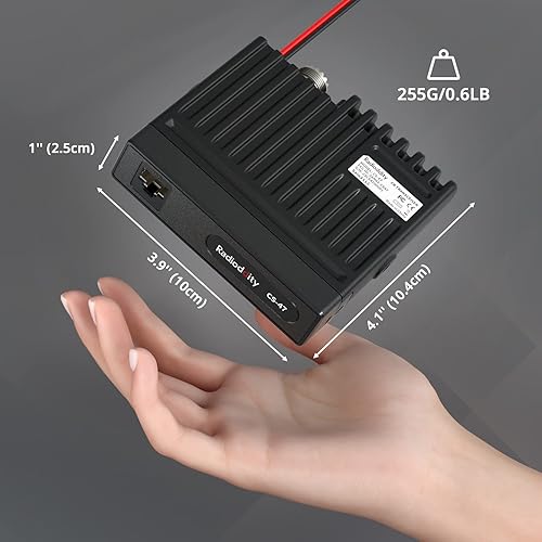 Miniatura 8 de Radioddity CS-47 Radio CB pequeña, AM/FM, 40 canales, microhone de una mano con reducción de ruido de altavoz, gran pantalla LCD retroiluminada de 7