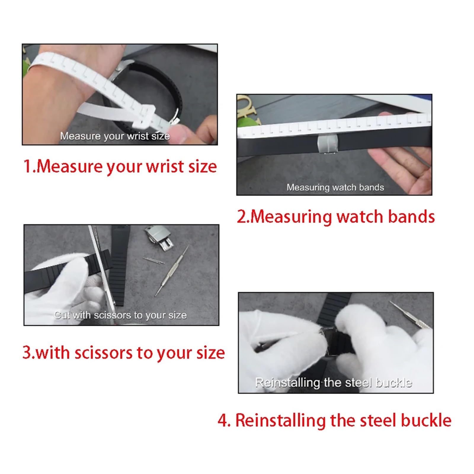 Generico Bracelet professionnel : résistant à la transpiration avec boucle, convient aux montres de 18-22 mm