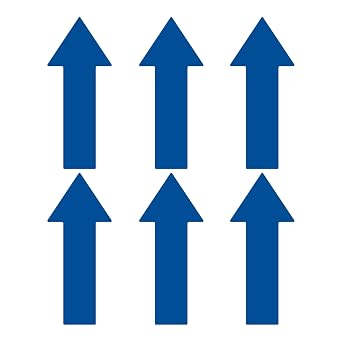 LiteMark Removable Arrows, Blue, Large Size Arrow Sticker, Direct Traffic and Promote Safety - 12 Inch Pack of 6 Arrows
