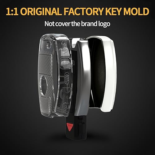 Miniatura 10 de TANGSEN Funda para llavero de TPU compatible con Mercedes Benz A B C CLA CLS E G GL GLA GLC GLE GLK GLS SL SLC SLK SLK SLS AMG Viano Textura de