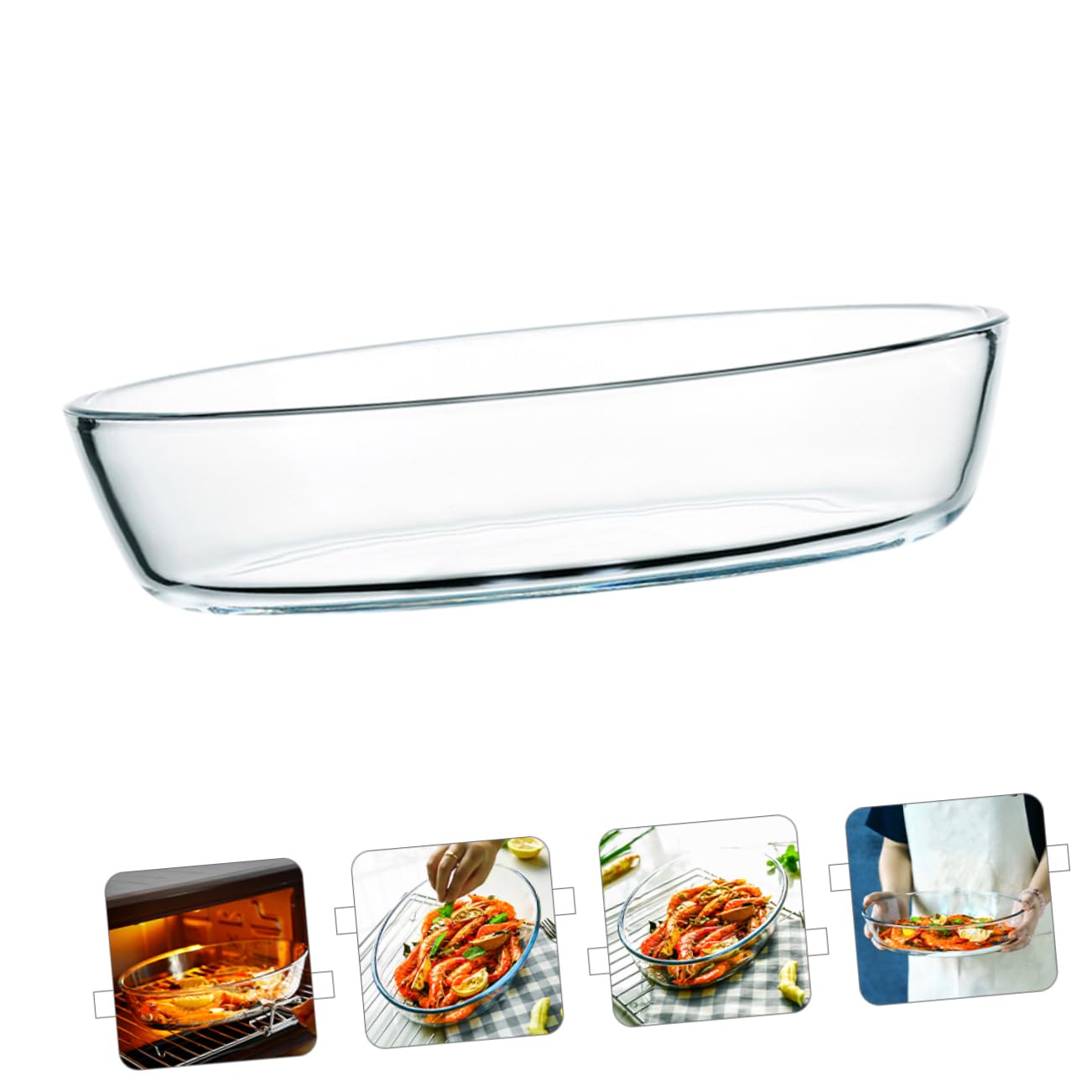 Ovaler Glas Bräter mit Deckel Mikrowellengeeignet Großes Fassungsvermögen 2400 Ml Vielseitige Servierplatte für Haushalt und Küche