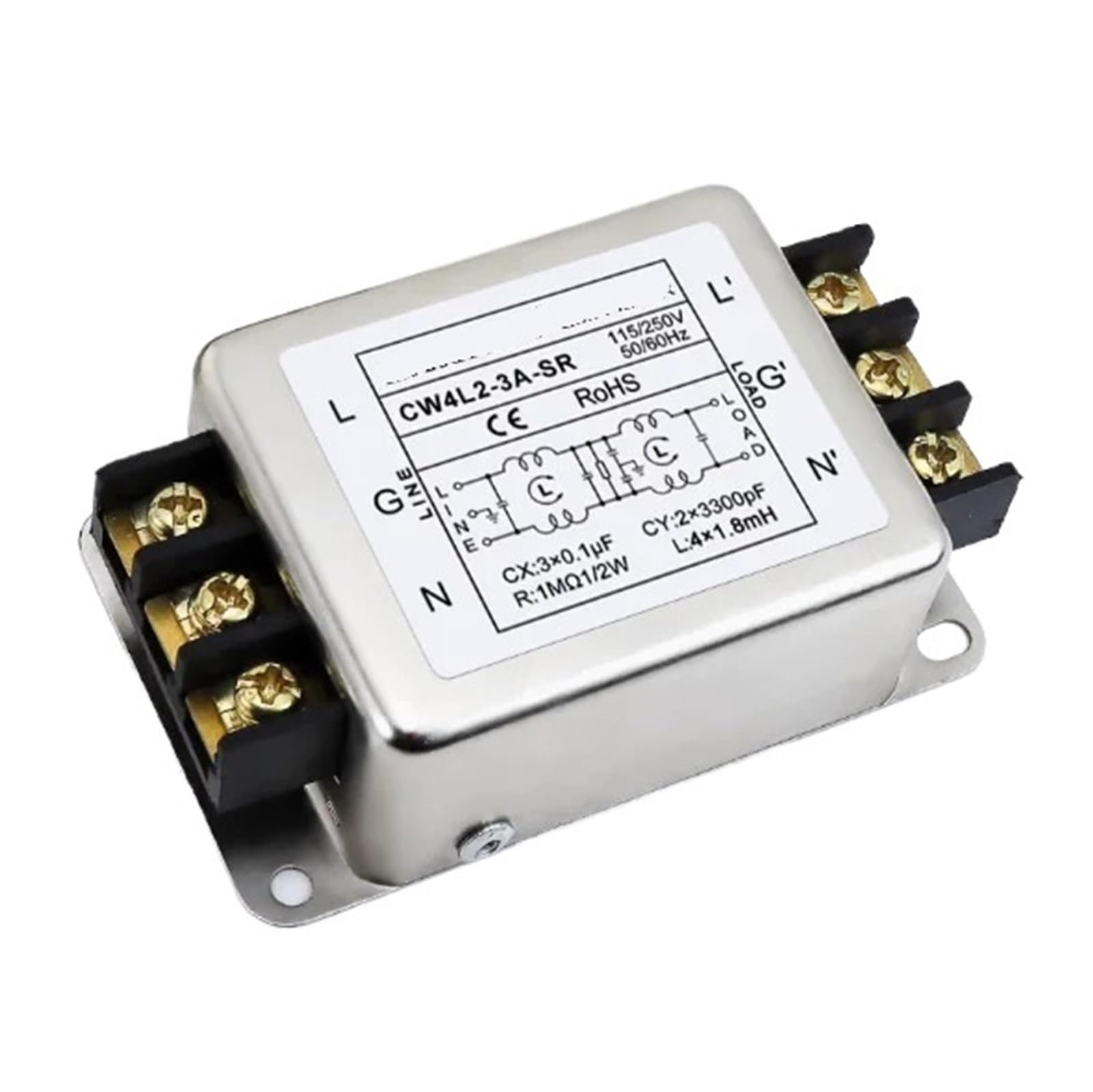 MBPAIHOP CW4L2-3A-SR anti-interference AC 220C power filter circuit audio purifier dual terminal desktop dual terminal