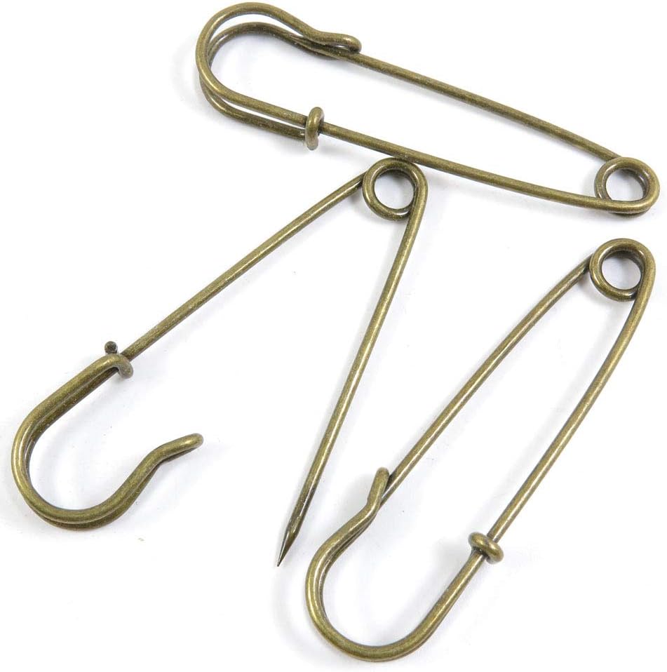 230 PCS Metal Antique Bronze Color Jewelry Making Supplies Charms Beading Crafting Wholesale 53957 Safety Pins Brooch