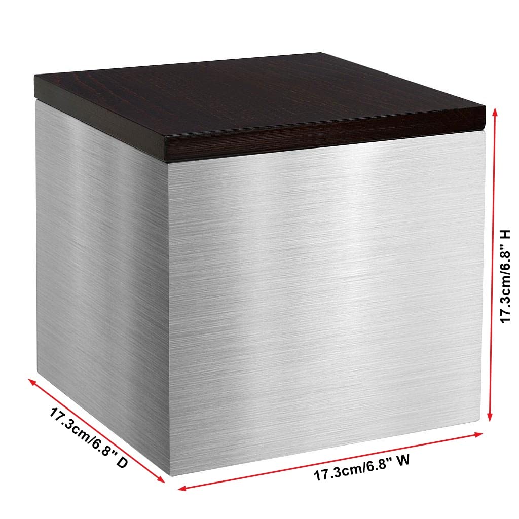 Urna Cremazionale In Acciaio Inox Per Ceneri Umane O Animali – XL 25 Cm, Base In Marmo, Per Memoriale Da Giardino