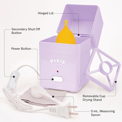 Miniatura 8 de Pixie - Esterilizador de copa menstrual  Clasificado 1 como el mejor vaporizador  Mata el 99.9% de los gérmenes con vapor más limpio  Lava tu disco