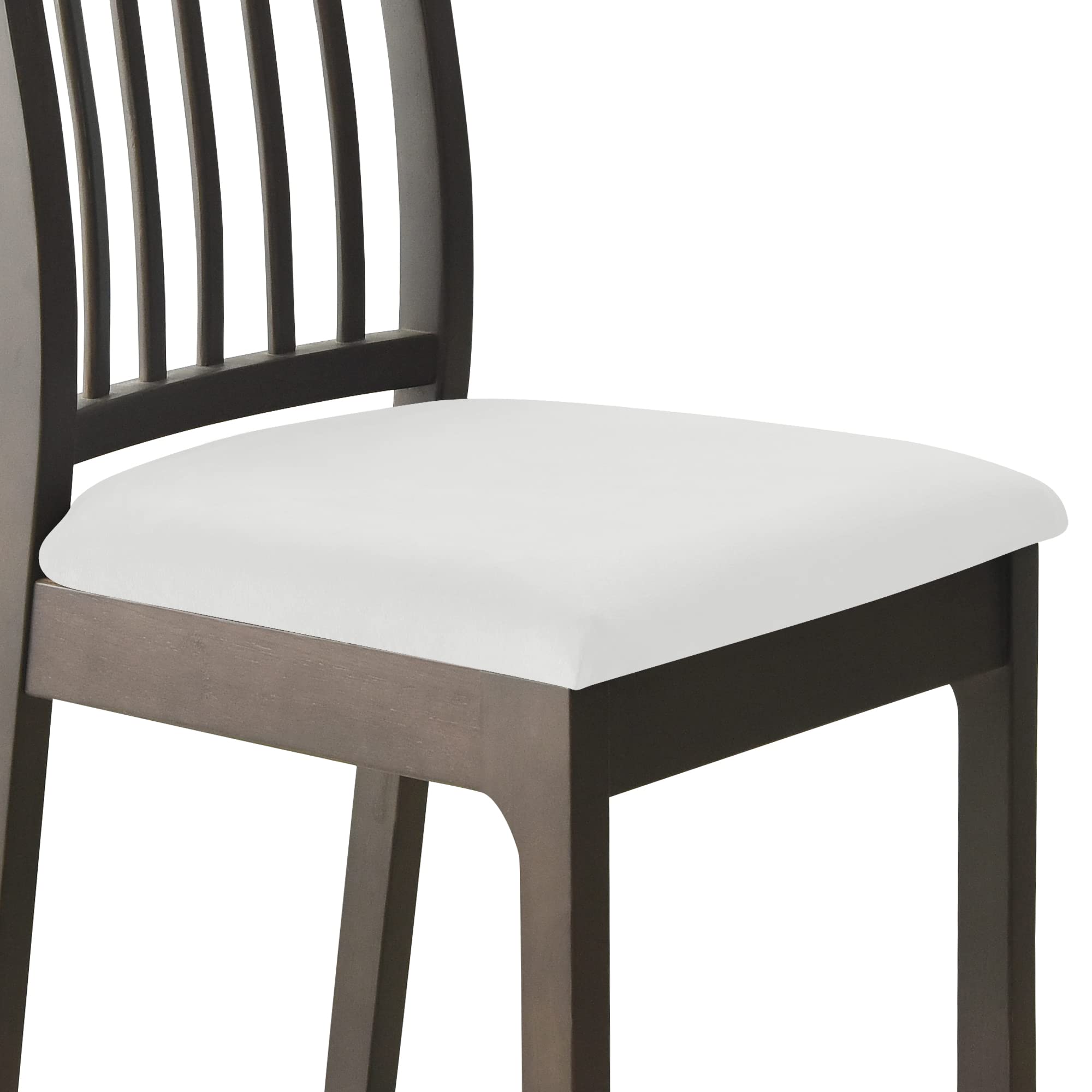 Fundas de asiento de terciopelo para sillas de comedor, juego de fundas para sillas de comedor (4, color blanco hueso)