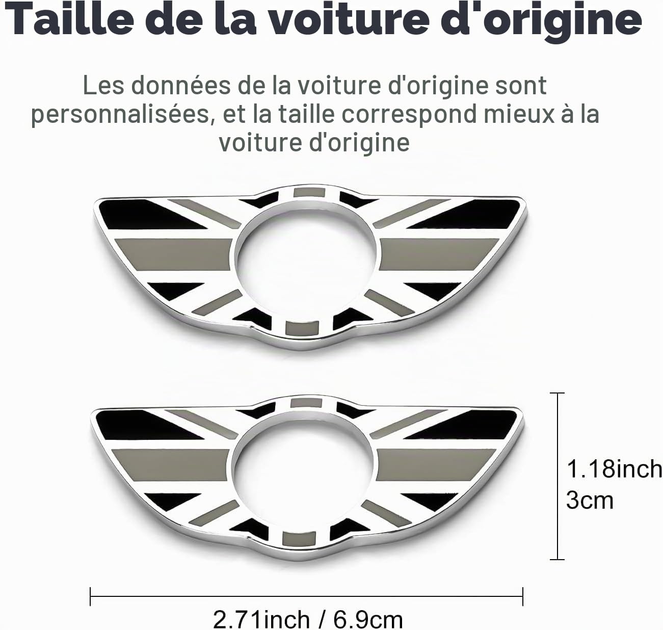 KUNGKIC Lot de 2 Anneaux Autocollants pour Serrure de Porte de Voiture pour Mini Clubman Cooper R60 R61 Mini Accessoires pour l'intérieur des Voitures