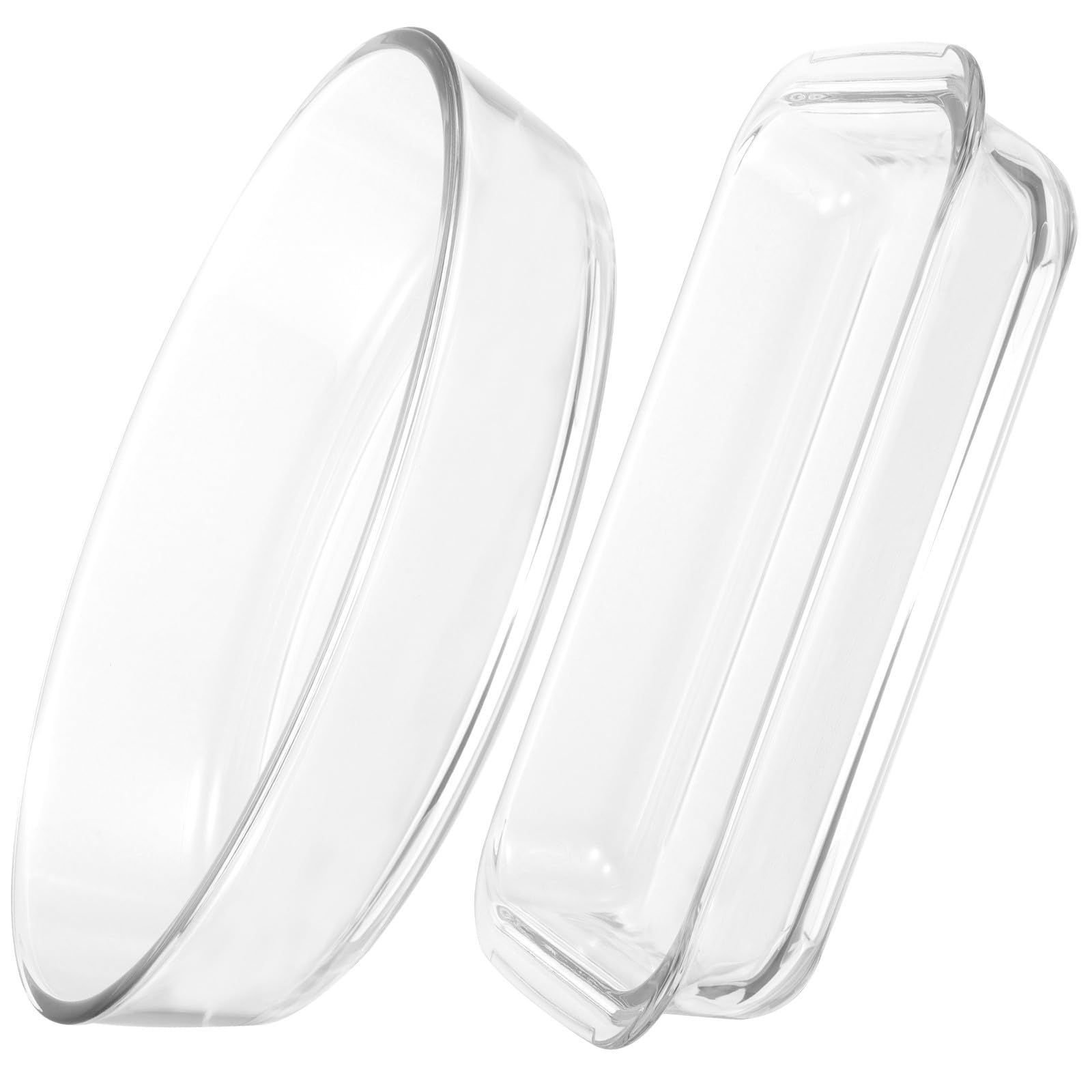 USHOBE 2 Pièces Plat à Four en Verre Simple, pour Four et Micro-ondes