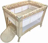 Berço Portátil Infantil Cercado Desmontável Lune Maxi Baby (Bege)
