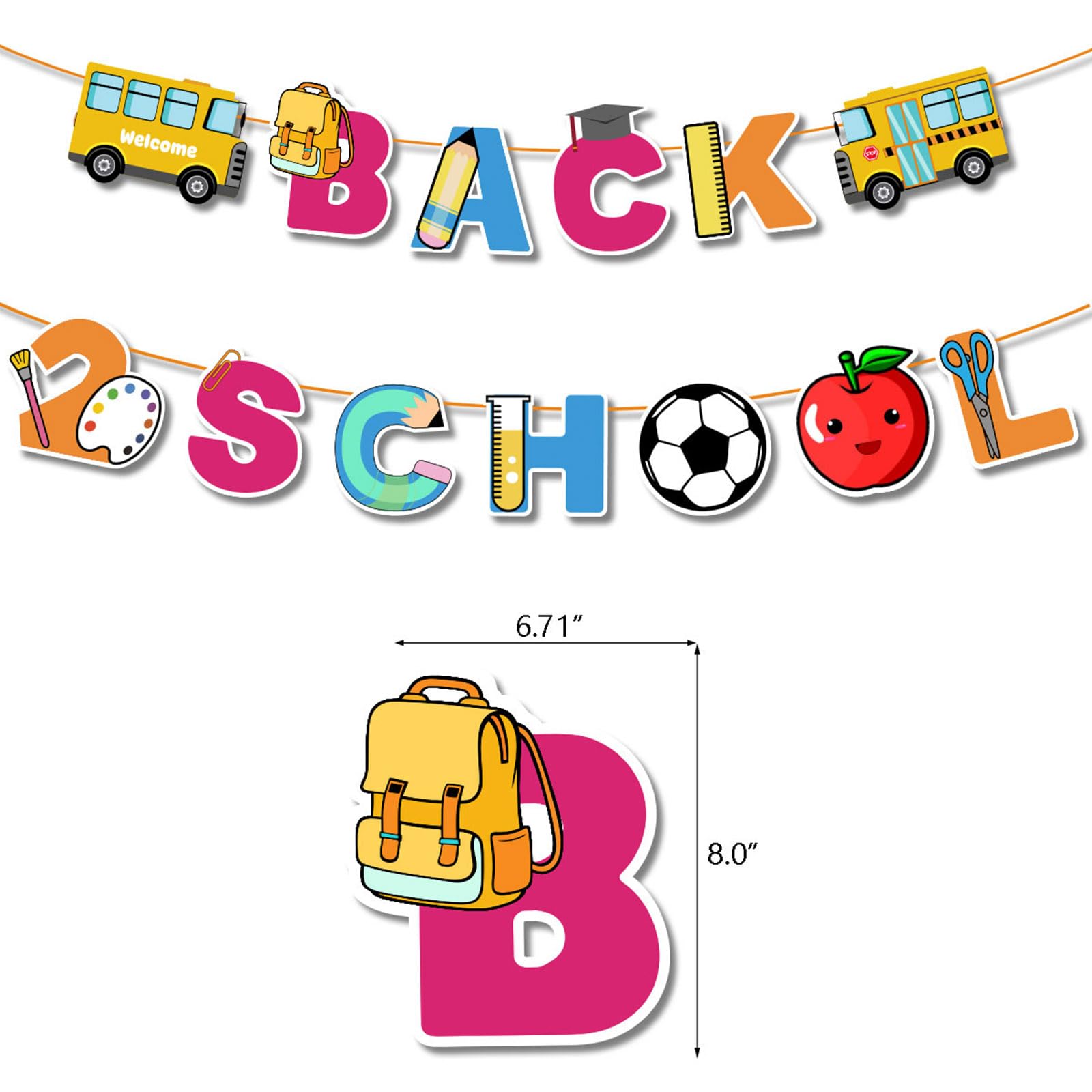 Guirlande de bienvenue pour la rentrée scolaire, décoration de salle de classe