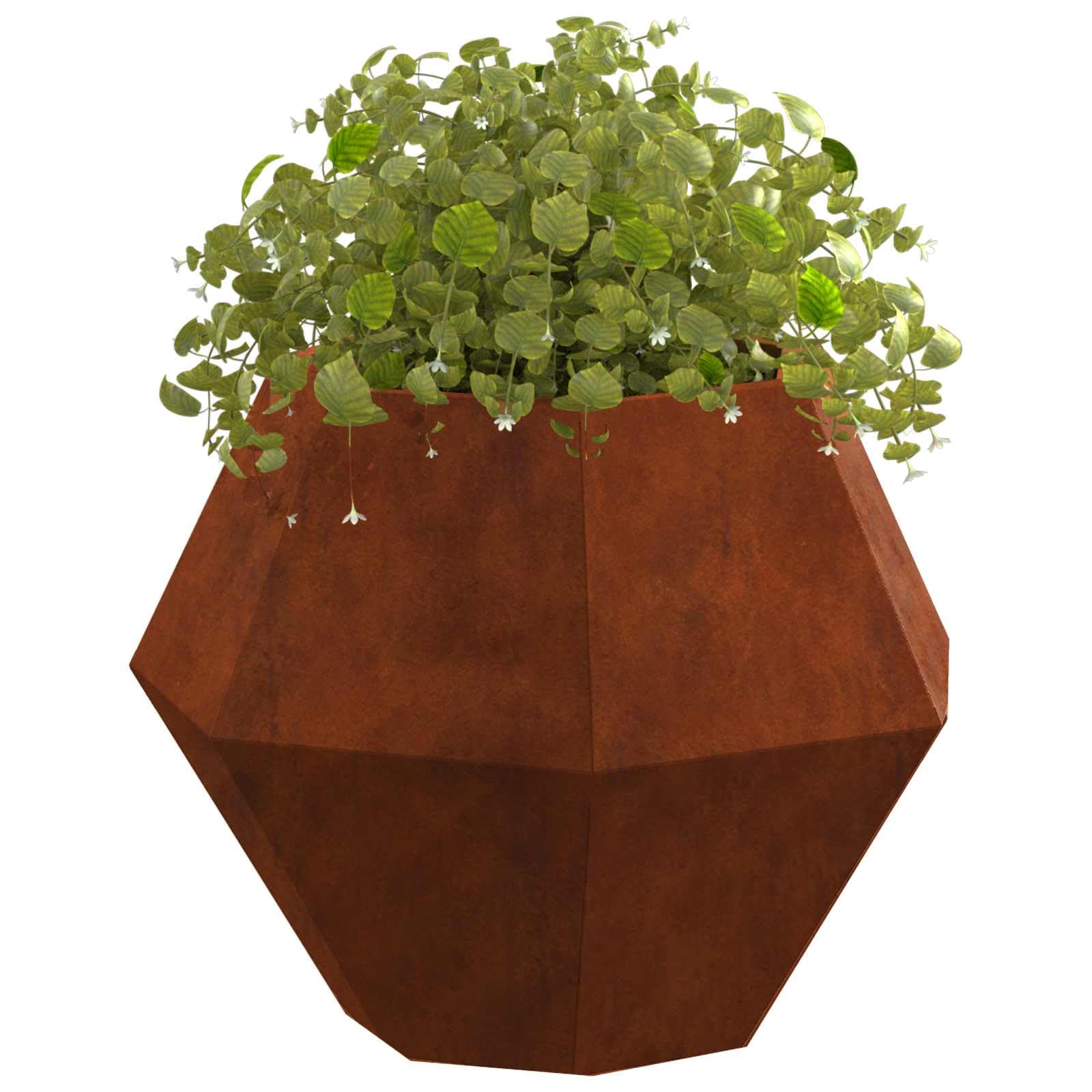 Vidaxl Weathering Steel Planter 2 Pcs Rusty 50 X 50 X 40 Cm