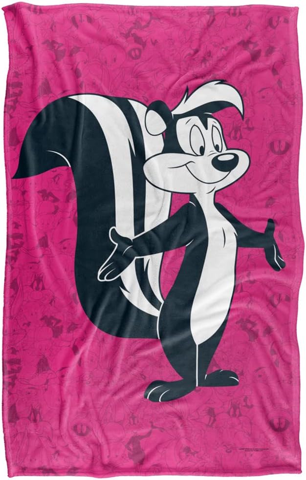Looney Tunes Blanket, 36"x58", Pepe Le Pew Character Silky Touch Super Soft Throw