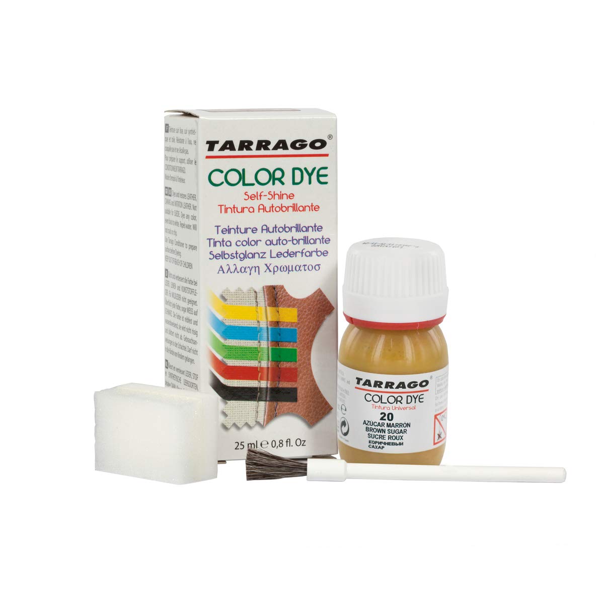 Tinte para Zapatos y Bolsos de Cuero y Textil con Esponja y Brocha | Cubre Rozaduras y Desgastes del Calzado | Gama de 90 colores — view 87