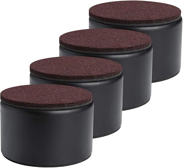 Ezprotekt 2" Lift Furniture Risers Carbon Steel Bed Risers, 3.15" Self-Adhesive Heavy Duty Furniture Raisers Adds 2" Height to Beds Sofas Cabinets Supports 20,000 lbs, Round Black