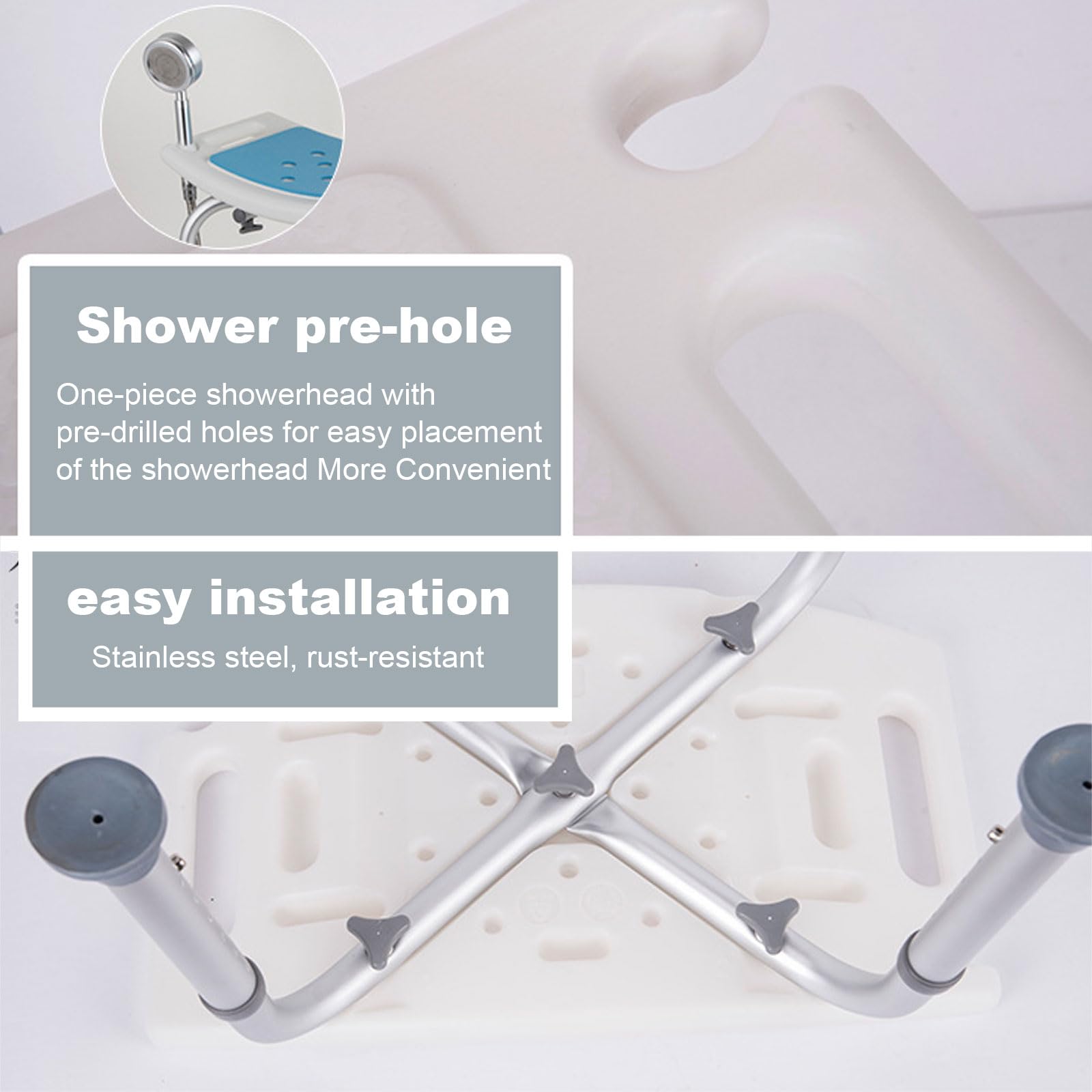 Silla de ducha ajustable de 330 libras, silla de ducha para bañera interior, banco de ducha resistente, banco de asiento de bañera para ancianos, discapacitados, con boquilla de ducha, sillas de