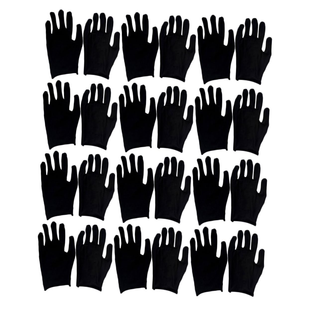 Cabilock 12paia Guanti in Cotone Nero Antiscivolo da Lavoro per Donna e Uomo Riutilizzabili e Lavabili Traspiranti e Leggeri Adatti per Giardinaggio Edilizia e Lavori Industriali