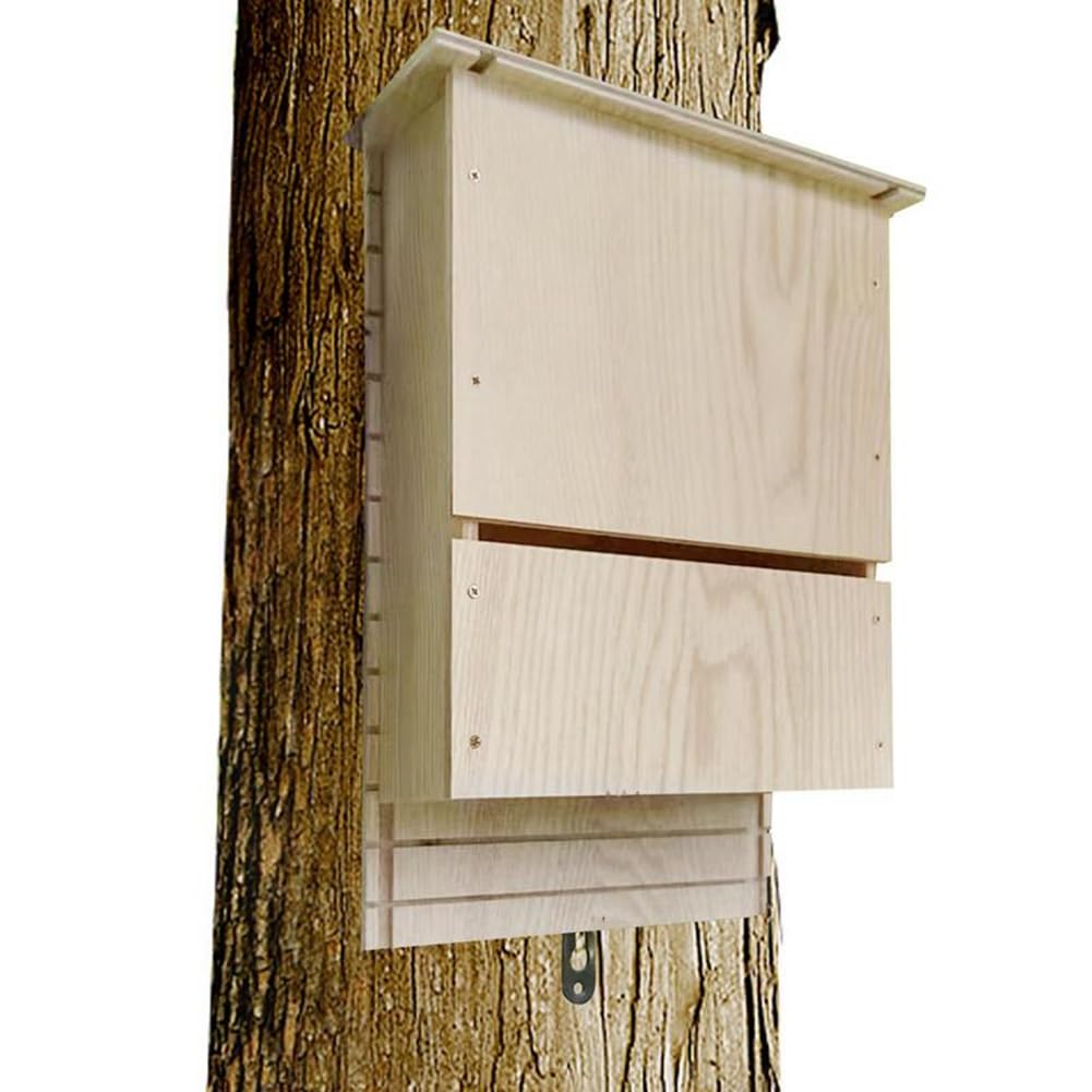 Gran Casa para MurciéLagos Al Aire Libre, Enorme Caja de Madera, Resistente A la Intemperie, Casa para MurciéLagos en Espiral Sin Tratar, Refugio, Accesorios de JardíN A