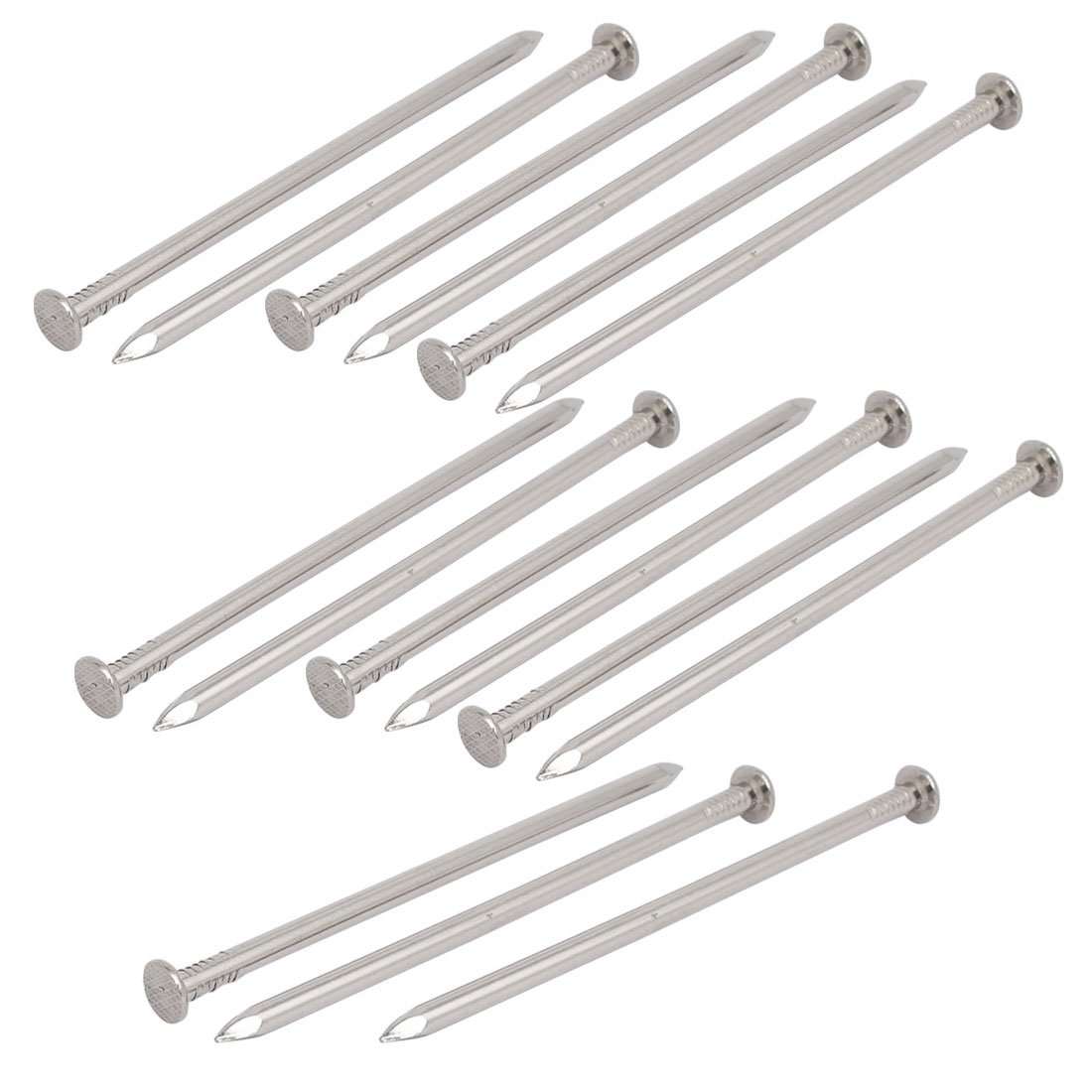 Aexit 5-inch Length Fastener 304 Stainless Steel Cement Wood Sliding Nail Silver Tone 15pcs Model:69as280qo257