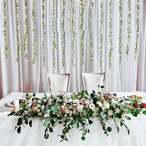 Image of LED Leaf String Light with Artificial Green Vine 2 Meter | Warm White Fairy Lights for Home Decoration, Diwali, Wedding, Bedroom, Balcony, Garden & Party Decor