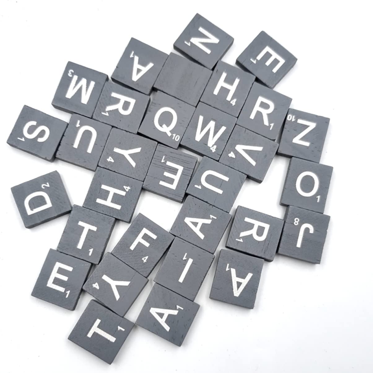 EXCEART 2packs Grey Natural Wood Chips for DIY Alphabet Puzzle Letter Blocks for Intellectual Development and Early Education for Crafts and Decorative Projects