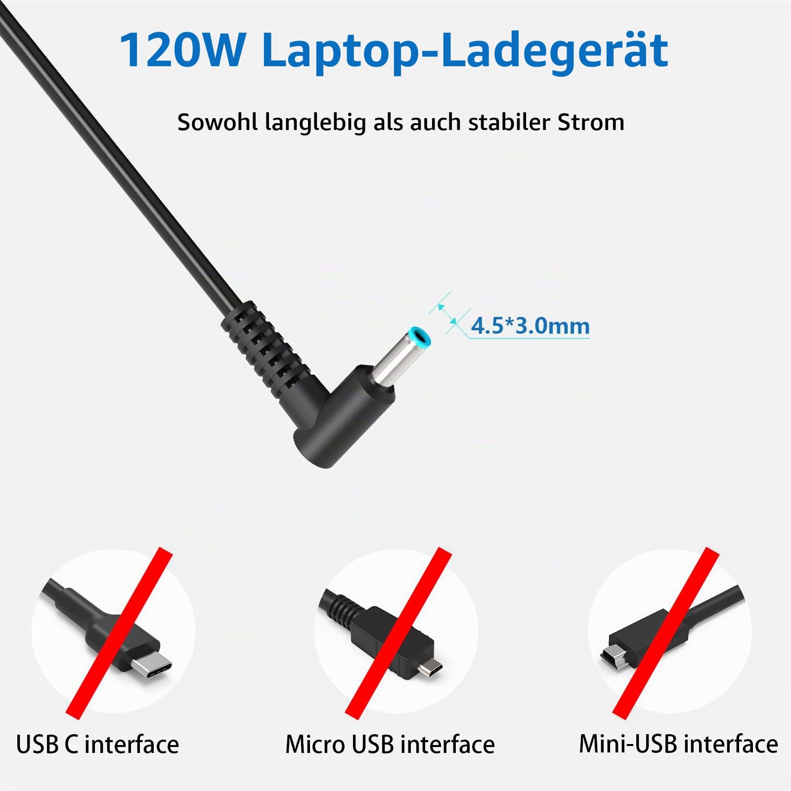 Hafiuege 120W Laptop Ladekabel Netzteil Kompatibel mit HP
