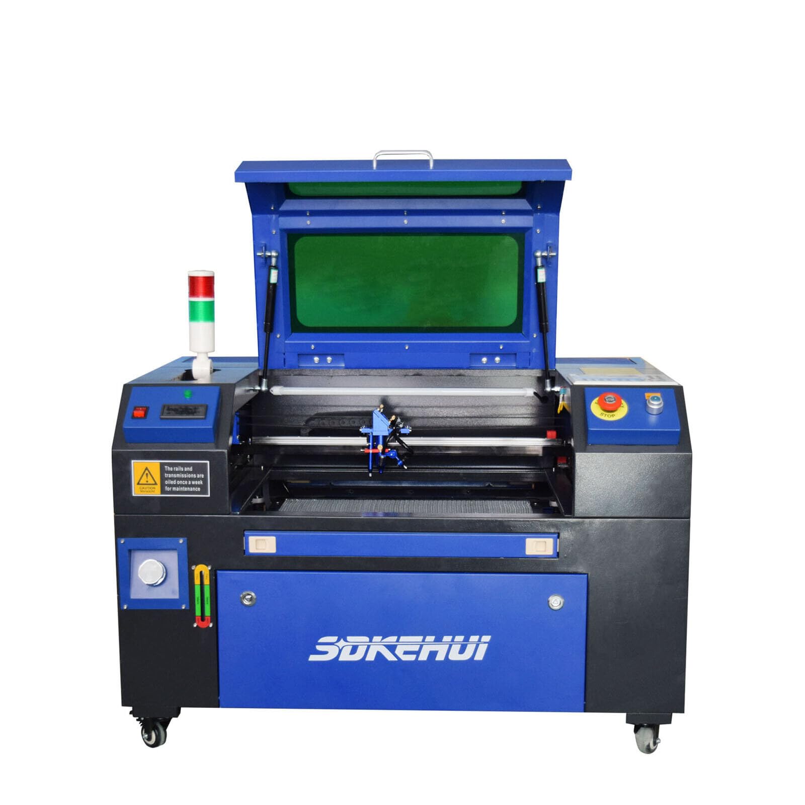 Máquina de grabado láser Co2, Grabado láser autofocus con 500x300mm de área de trabajo, Máquina de corte láser para madera/cuero/papel/cristal/joyería/piedra, etc.(50W)