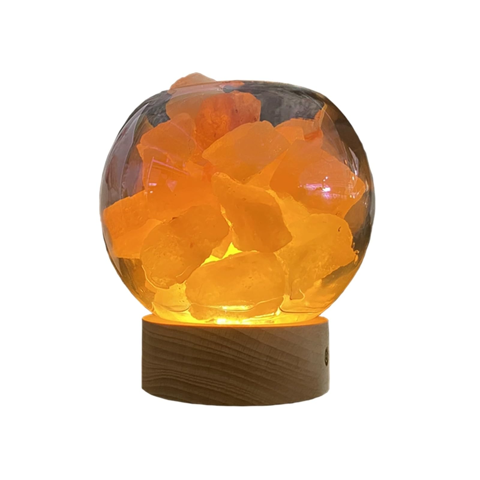 Lámpara de sal con atenuador, lámpara de sal marina de cristal natural, luz nocturna e iluminación ambiental, lámpara de sal del Himalaya USB, lámpara de sal de roca for decoración, meditación, regalo
