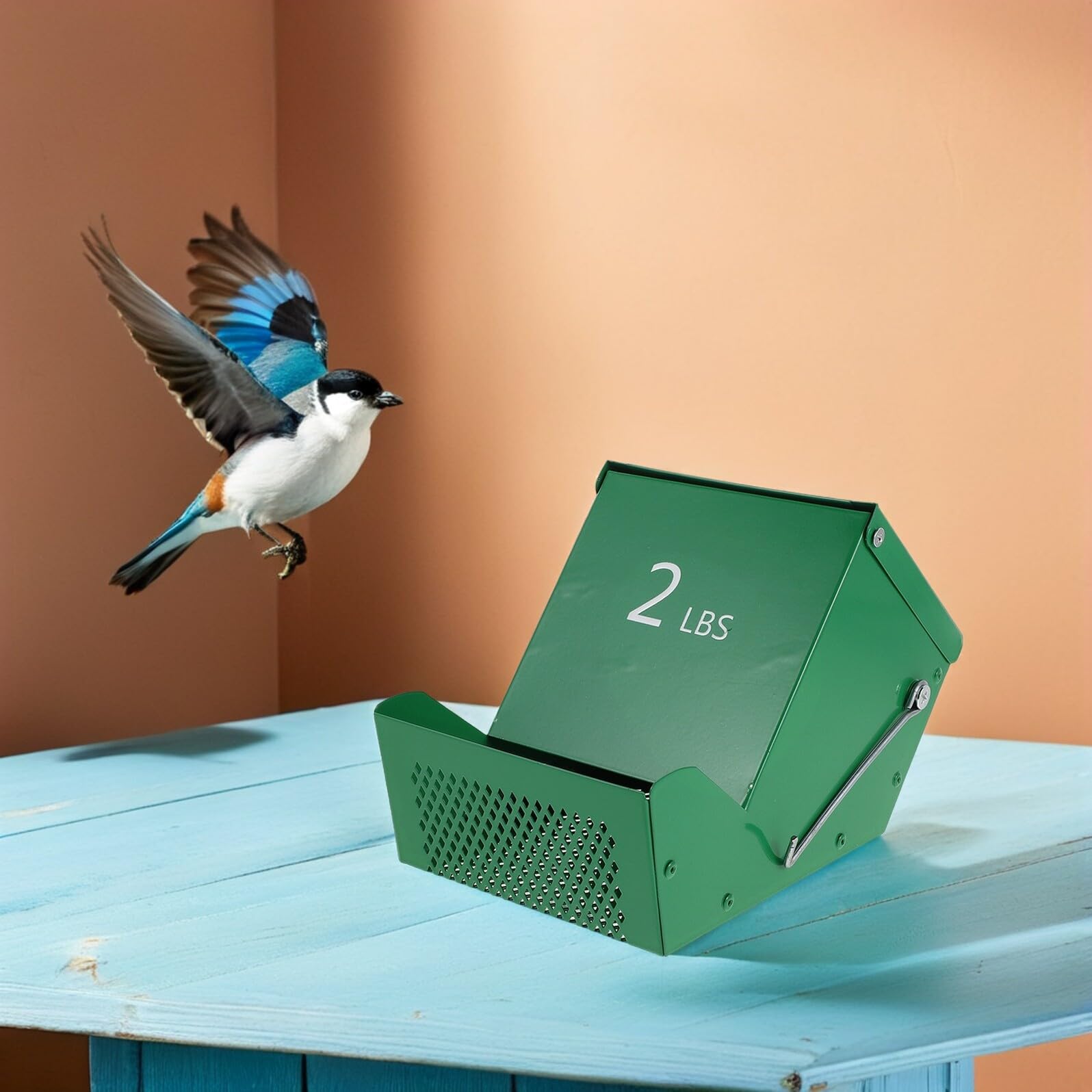 SHINEOFI 2set Mangiatoia in Metallo Per Piccoli Animali Con Coperchio Per Criceti Cincillà Conigli e Roditori Distributore Di Cibo Di Grande Capacità