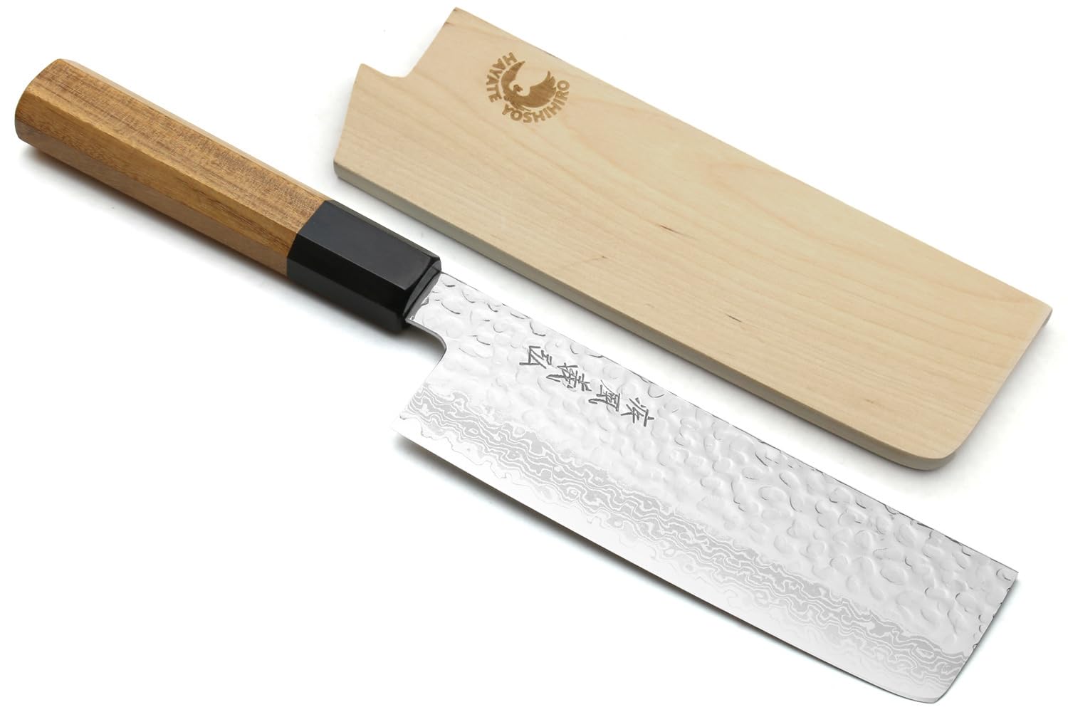 Yoshihiro VG-10 46 Layers Hammered Damascus Nakiri/Usuba Japanese Vegetable Chefs Knife (Ambrosia Handle)