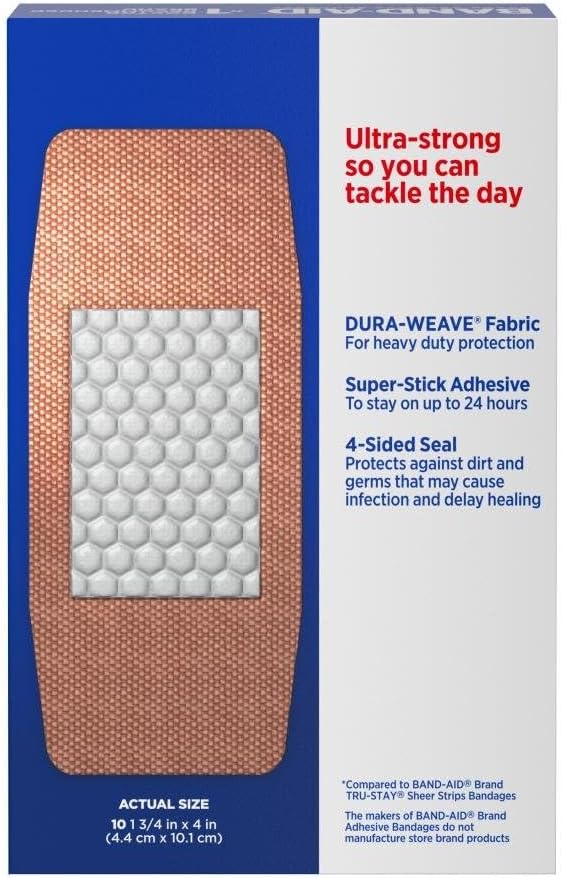 BAND-AID Tough-Strips XL 1.75 x 4", 10 ct. 3 Pack