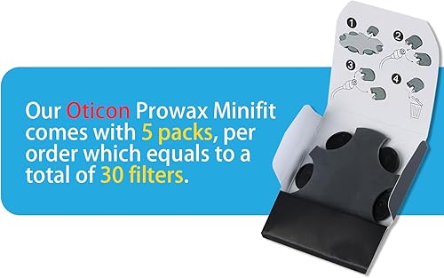 Miniatura 2 de ProWax MiniFit - Filtros de protección de cera para audífonos ProWax MiniFit, kit de limpieza transparente, accesorio para Oticon (paquete de 5),