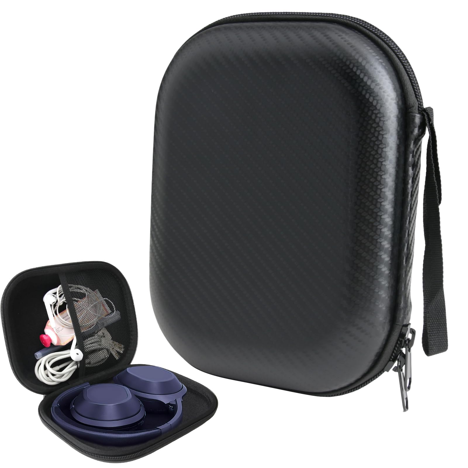 Linkidea Étui De Transport Pour Casque Compatible Avec JBL Tune 670NC, Tune 660, Tune600BT, Tune570BT, Live 460NC, Live 400BT - Sac De Voyage Rigide Avec Câble De Rangement Pour Chargeur (noir