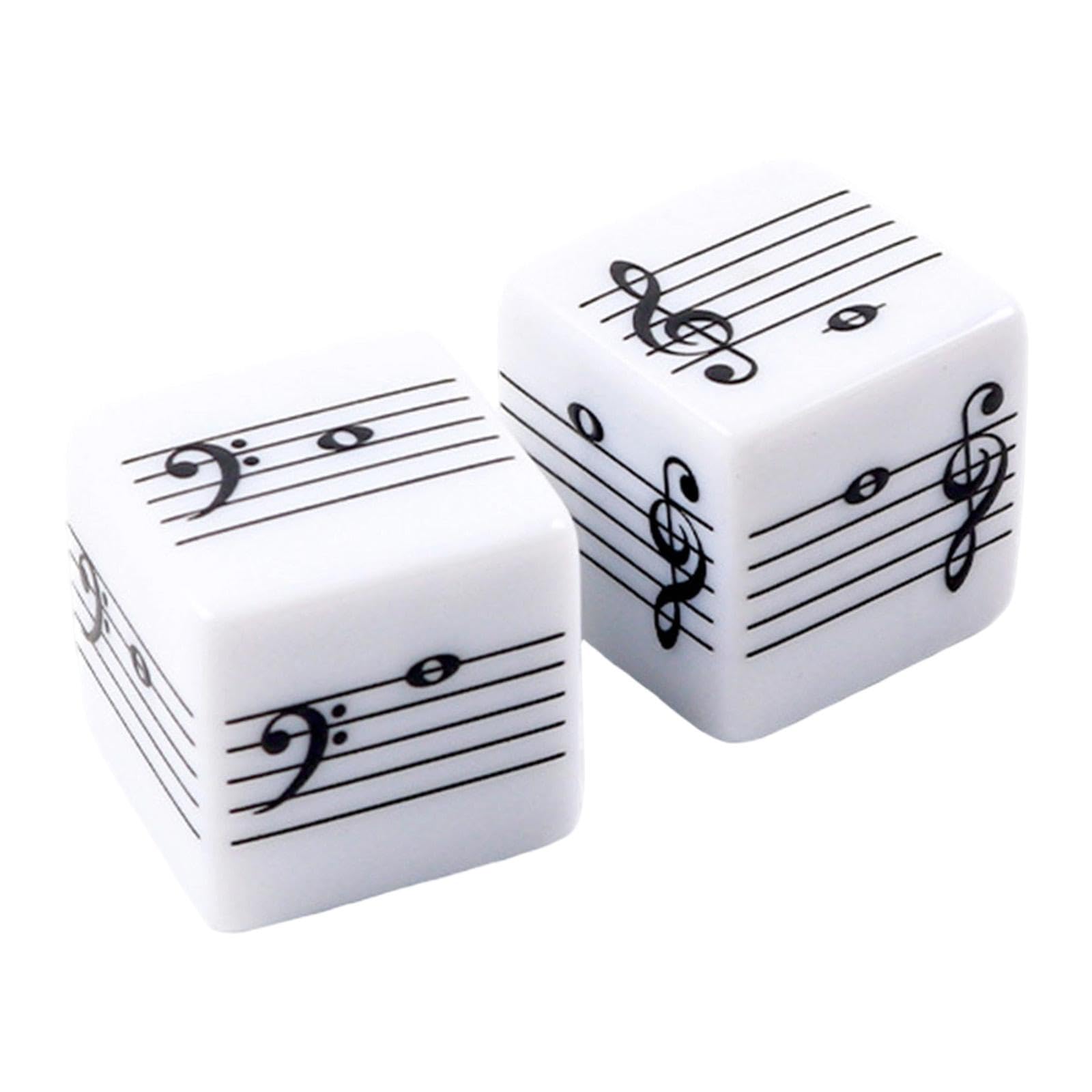 Lot de 2 Dés Musicaux pour Enfants, Dés de Musique avec Portées à Cinq Lignes, Jouets Éducatifs avec Notes de Musique pour l'Apprentissage du Solfège, Outil Pédagogique pour Cours, Jeux en Famille