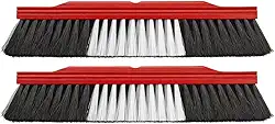 Kit 2 Vassoura de Pelos Sintéticos 40cm Base de Madeira Média – Ideal para Piso Liso, Cerâmica e Piso Frio | Limpeza Doméstica Suave e Eficiente | Cerdas Macias Sem Riscar | Sem Cabo