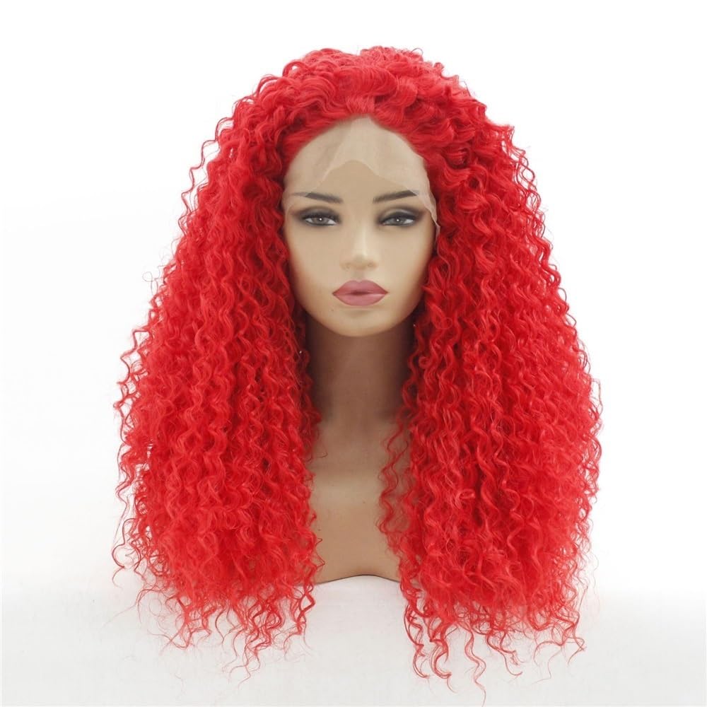 xiuling4568 Wear and Go Glueless Afro Curly Synthetic Wigs 13x3 HD Lace Frontal Wig for Women Hairs Extensions(24inch)