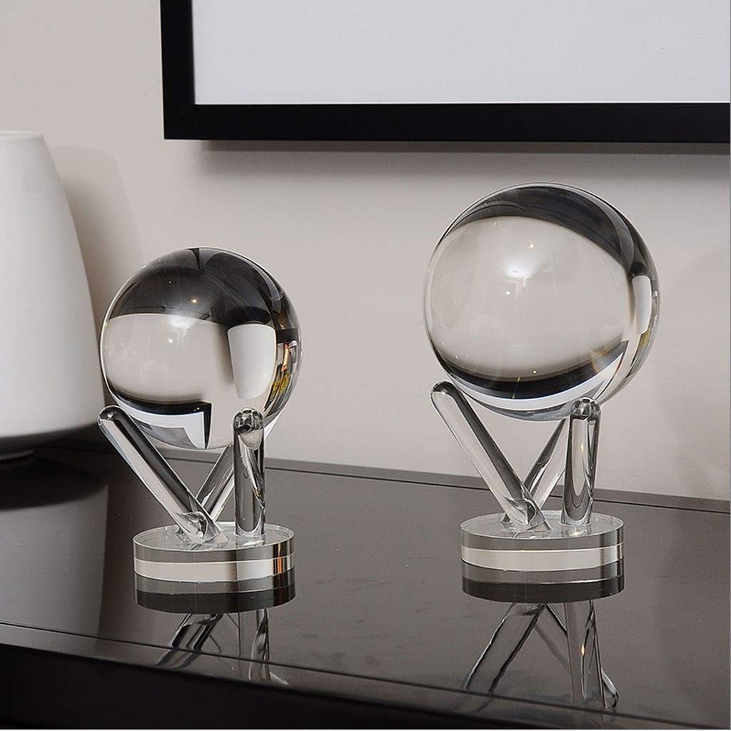 bola de cristal (en la magia occidental) Decoración de la bola de cristal transparente, bola de cristal decoración de la bola de cristal del hogar nórdicos con el soporte, for el tratamiento, la medit