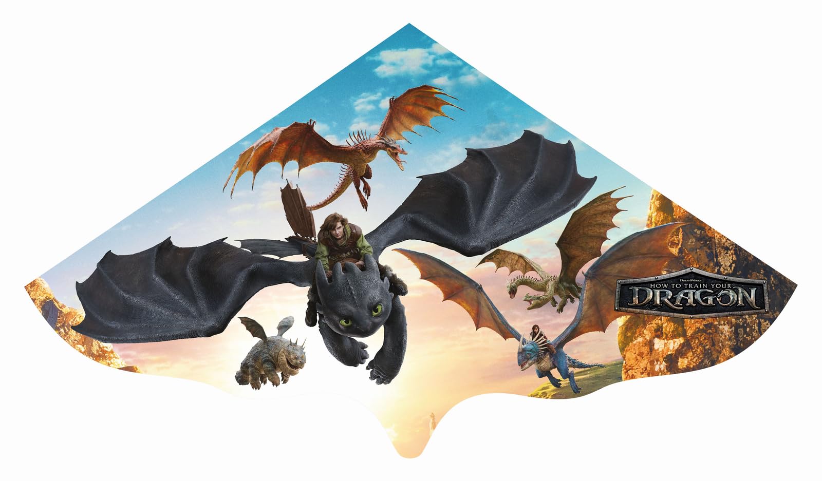 Günther Flugspiele 1212 - Single Dragons kite, ca. 115 x 63 cm, kite for children made of durable PE film, including kite handle and cord, age 4 years and older