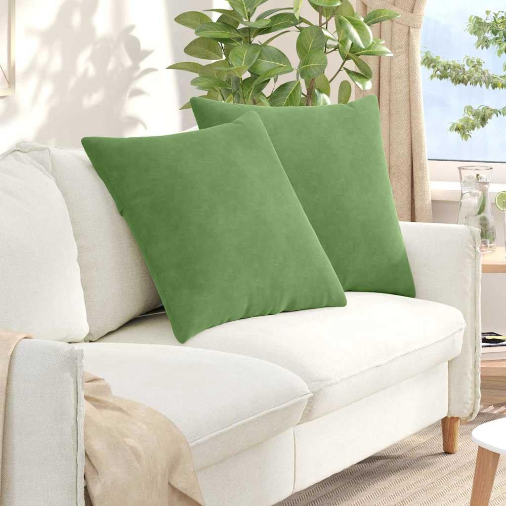 2 cuscini per divano, colore verde chiaro, 60 x 60 cm, in tessuto a coste con imbottitura in poliestere, sfoderabili, morbidi e imbottiti, per soggiorno, sala da pranzo, ufficio, antiscivolo