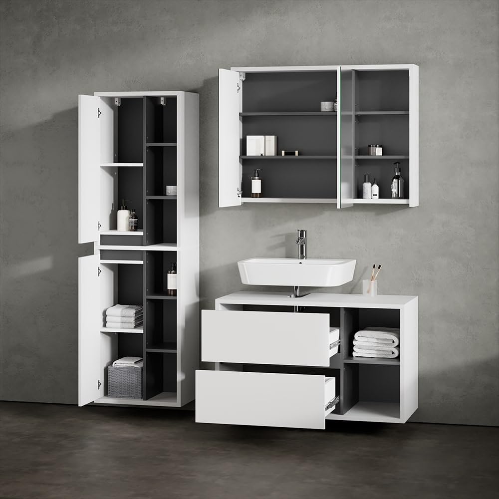 Livinity Armario de baño Vomano, Blanco, 50 x 170 cm