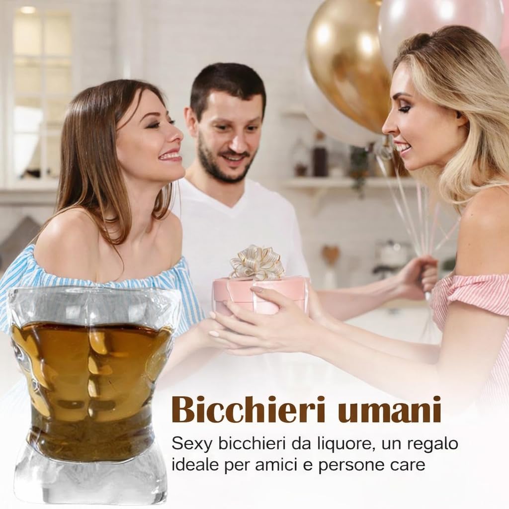 Set Di 7 Mini Bicchieri Da Liquore, Bicchieri Da Whisky, Bicchieri Da Vino, Mini Bicchieri Da Liquore In Stile "Human Art" Adatti Per Tequila, Vodka E Superalcolici, Perfetti Per Feste, Bar E Festival