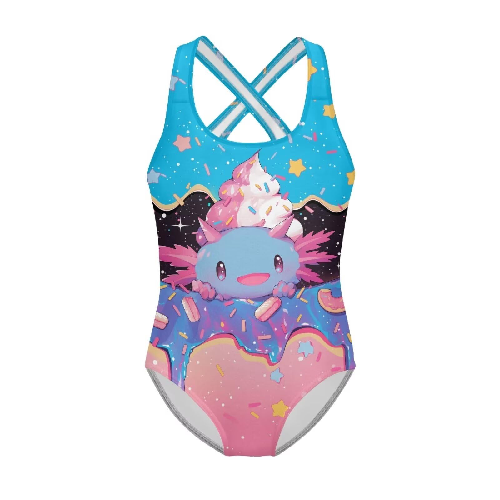 Girls Swimsuit Criss Cross Back 1-Piece Summer Beach Swiwmear