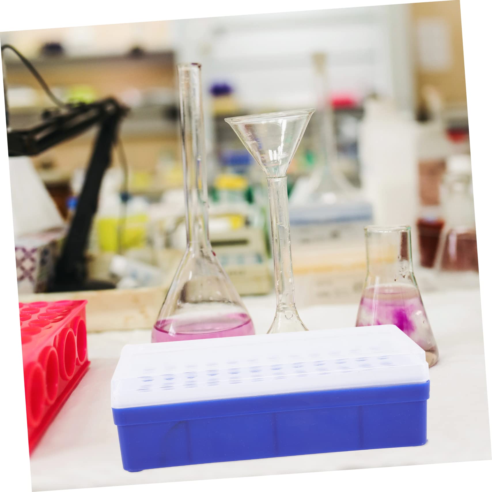 GLEAVI Schaumstoff Reagenzglasgestell - Für 50 Röhrchen 15ml, Labor Zubehör, Transportabel