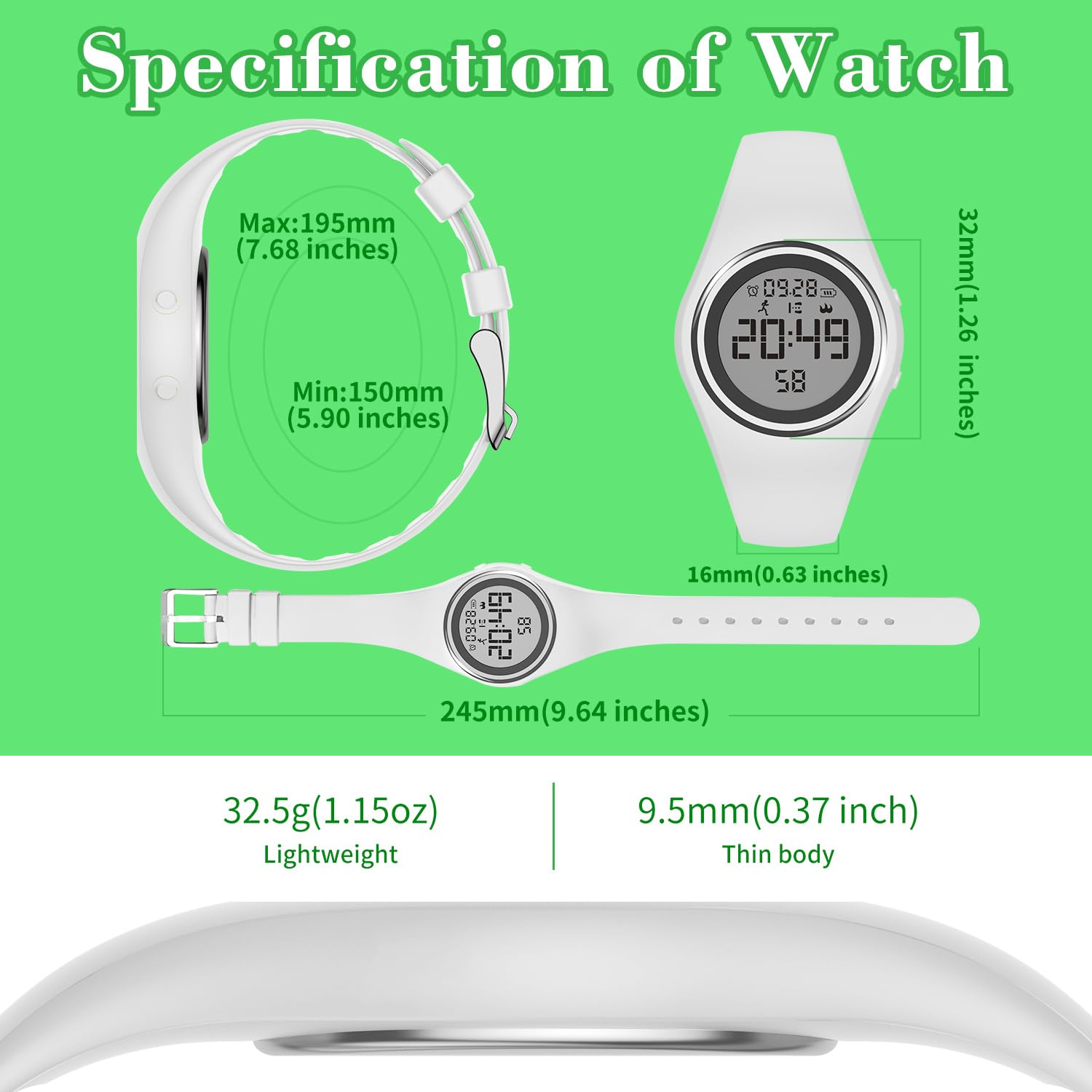 Orologio Pedometro Fitness Tracker Senza App/Bluetooth, Orologio Digitale Impermeabile con Cronometro Sveglia Contacalorie Contatore di Distanza Contapassi, Orologio Sportivo per Donna e Bambini