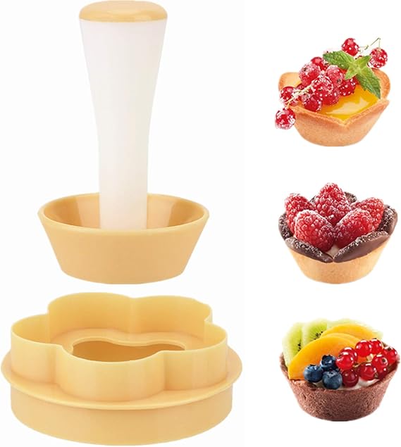 Tart Shell Molds, Pastry Dough Tamper Kit Fruit Pie Maker Flower/Circle