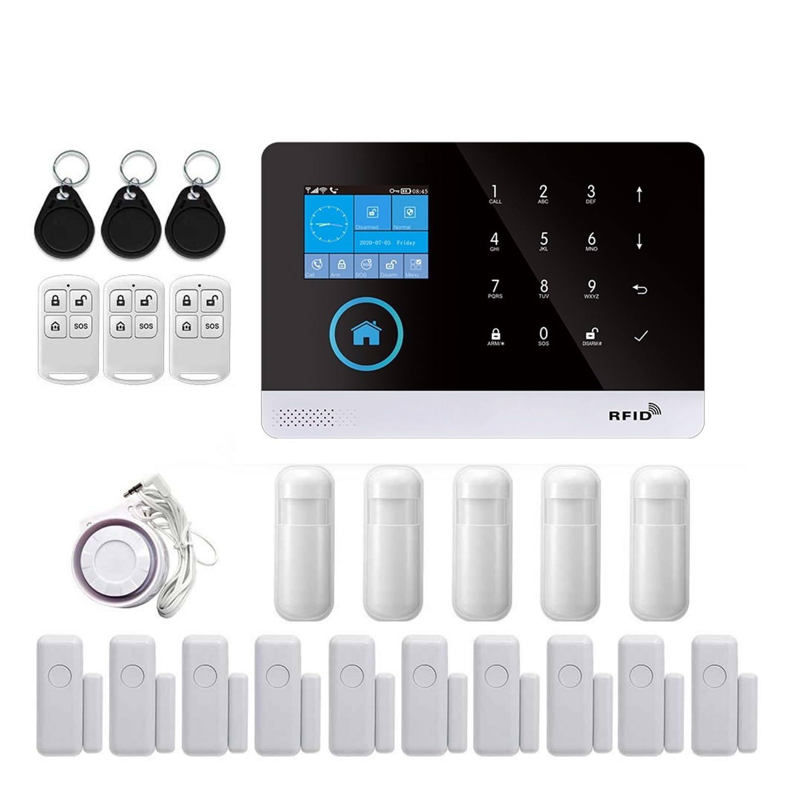 Sistemas De Seguridad Para El Hogar Sistema De Alarma De Seguridad Antirrobo For El Hogar WIFI GSM Con Sensor De Movimiento A Prueba De Mascotas, Detector PIR, Compatible Con La Aplicación TUYA Smartl