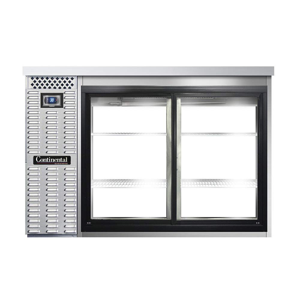 BBC50-SS-SGD-PT Two Section Sliding Glass Door Refrigerated Pass-Thru Back Bar Cooler by Continental Refrigerator – Commercial Grade