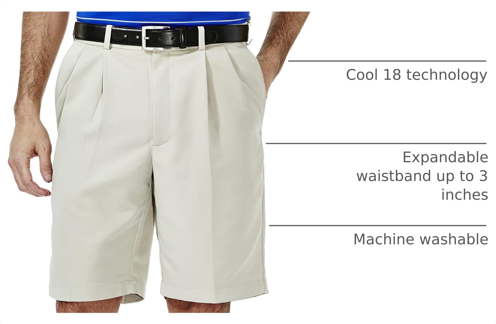 Haggar Mens Classic Fit Cool 18 Dress Casual Short product thumbnail 7